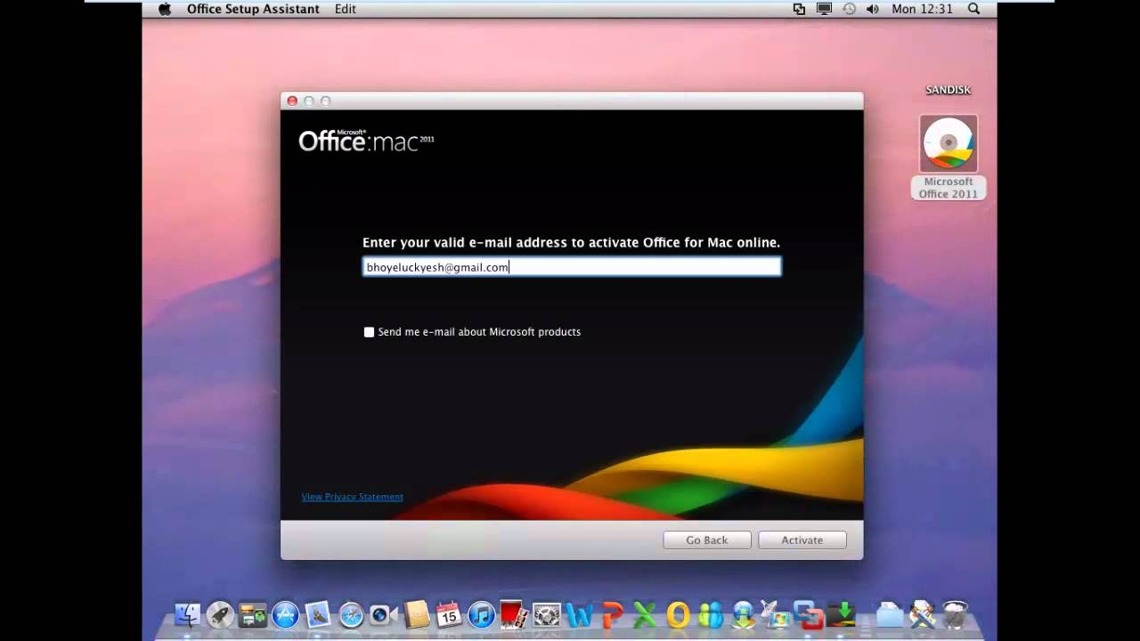 Install office 2011 on new mac